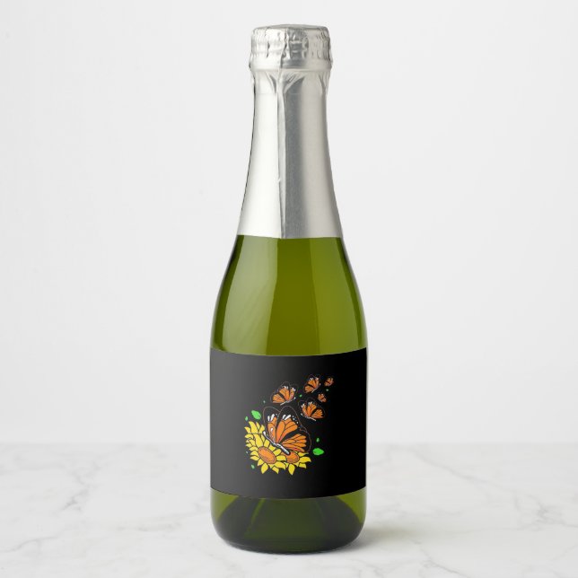 Etiquetas Para Vinos Espumosos Mariposas monarcas (Anverso)