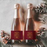 Etiquetas Para Vinos Espumosos Merry Christmas Classic<br><div class="desc">Haga que sus regalos de vacaciones destaquen con esta clásica bolsa de regalo roja que presenta un patrón atemporal. Perfecto para añadir un toque festivo a sus regalos, esta bolsa ofrece tanto elegancia como encanto, lo que lo hace ideal para cualquier ocasión durante la temporada de Navidades. Su diseño rojo...</div>