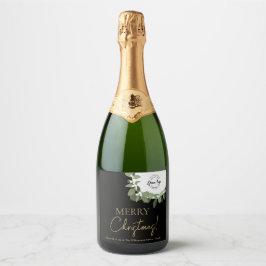 Etiquetas Para Vinos Espumosos Merry Christmas Corporate logo Wreath Holiday