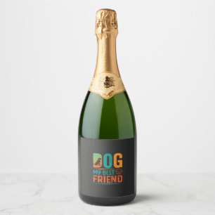 Etiquetas Para Vinos Espumosos Mi Mejor Amigo Perro Diseño Retro