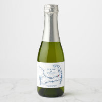 Mini frasco de Boda de abrigo de borde oceánico