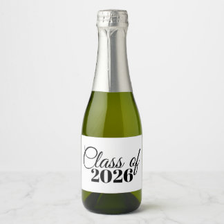 Etiquetas Para Vinos Espumosos Mini Graduation Champagne Bottle Label Class of 26