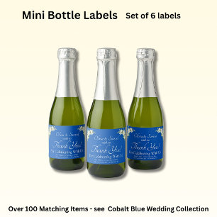 Etiquetas Para Vinos Espumosos Mini Sparkling Wine Botellas Etiquetas, Azul cobal