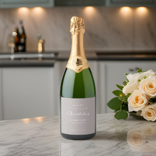 Etiquetas Para Vinos Espumosos Minimalista moderno CUALQUIER hito Adulto Cumpleañ