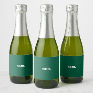 Etiquetas Para Vinos Espumosos Minimalista texto personalizado en negrita verde