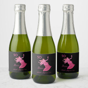 Etiquetas Para Vinos Espumosos Moda 50 cumpleaños bailarina rosa personal mini