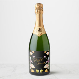 Etiquetas Para Vinos Espumosos Moda Wildflower Script Bridal Shower