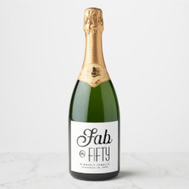 Etiquetas Para Vinos Espumosos Modern Bold Fifty & Fabulous 50th Birthday Party
