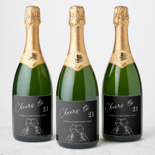 Etiquetas Para Vinos Espumosos Moderna y elegante moda anima a la fiesta de cumpl