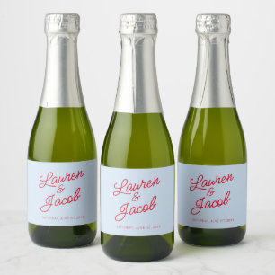 Etiquetas Para Vinos Espumosos Moderno Minimalista Minimal Azul Rojo Boda Mini