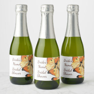 Etiquetas Para Vinos Espumosos Monarch Butterfly Naranja Bridal Shower MINI