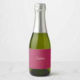 Etiquetas Para Vinos Espumosos Monograma minimalista rosa cereza