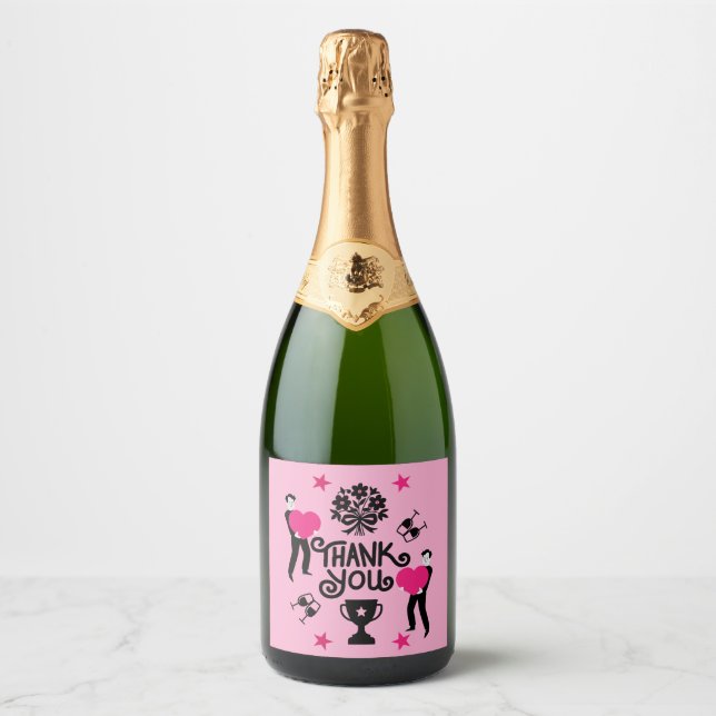 Etiquetas Para Vinos Espumosos Muchas Gracias (Anverso)