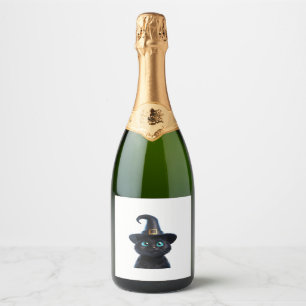 Etiquetas Para Vinos Espumosos Mystic Kitty - Camiseta clásica para gato de Hallo