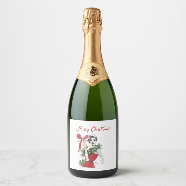 Etiquetas Para Vinos Espumosos Navidad (Anverso)
