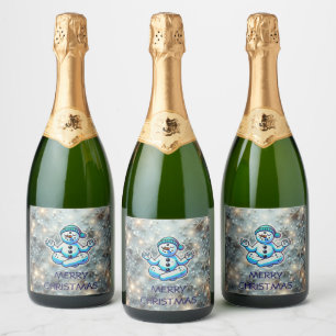 Etiquetas Para Vinos Espumosos NAVIDADES de YOGA SNOWMAN