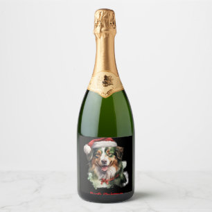 Etiquetas Para Vinos Espumosos Navidades Pastores Australianos X-Mas regalo de de