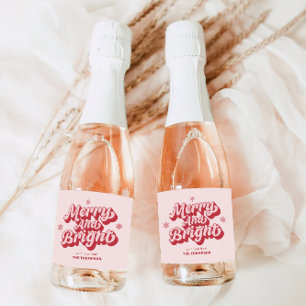 Etiquetas Para Vinos Espumosos Navidades rojos Mini Champagne