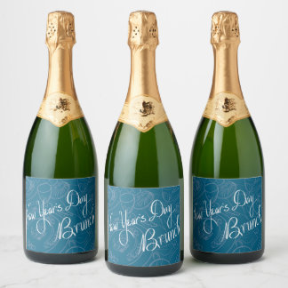 Etiquetas Para Vinos Espumosos New Year's Day Handwritten Bottle Labels