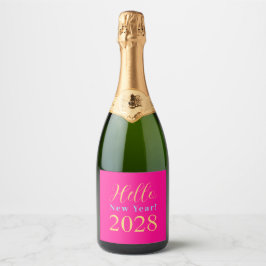 Etiquetas Para Vinos Espumosos New Year's Eve Hot Pink Party