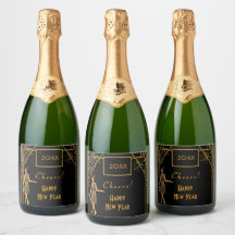 Nochevieja de oro negro de 1920's art deco