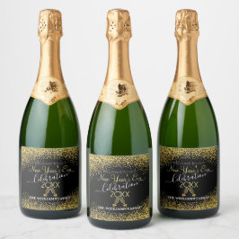 Etiquetas Para Vinos Espumosos Nochevieja elegante con champán
