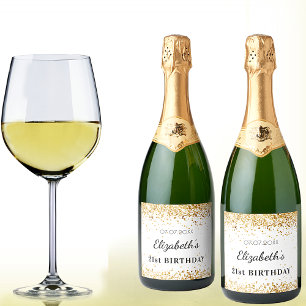 Etiquetas Para Vinos Espumosos Nombre del polvo del purpurina de oro blanco de la
