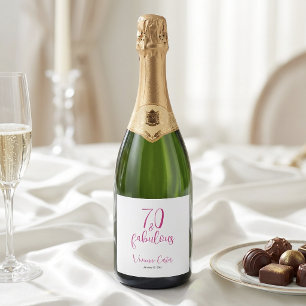 Etiquetas Para Vinos Espumosos Nombre moderno 70 y fabuloso cumpleaños 70