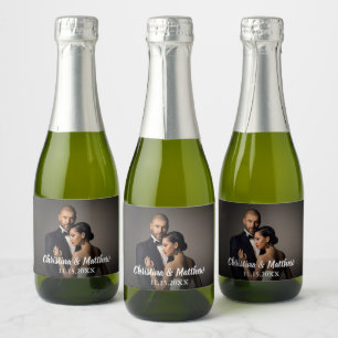 Etiquetas Para Vinos Espumosos Novia casera y foto de Groom