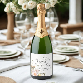 Etiquetas Para Vinos Espumosos Novia Flor Silvestre Rústica para la Boda de la Ab