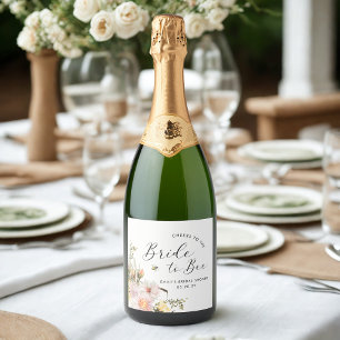 Etiquetas Para Vinos Espumosos Novia Flor Silvestre Rústica para la Boda de la Ab