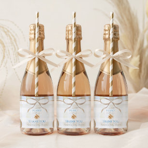 Etiquetas Para Vinos Espumosos Nuestro pequeño cacahuete Niño Azul Baby Shower de