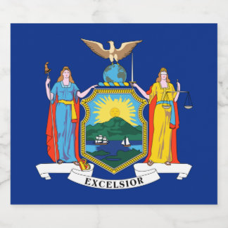 Etiquetas Para Vinos Espumosos Nueva York: El Estado Imperio, casa de bandera gra