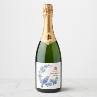 Etiquetas Para Vinos Espumosos Número de mesa de boda china de Urraca elegante