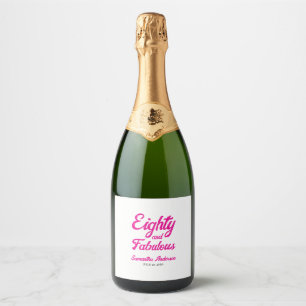 Etiquetas Para Vinos Espumosos Ochenta moderno y fabuloso Cumpleaños 80 rosa
