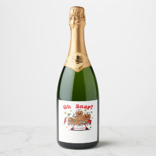 Etiquetas Para Vinos Espumosos Oh Snap Enfermera Escolar de Pan de Jengibre Navid