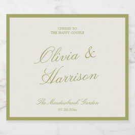 Etiquetas Para Vinos Espumosos Olive Estate Wedding Sparkling Wine Label