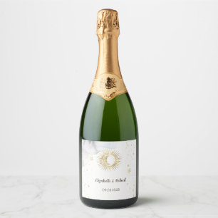 Etiquetas Para Vinos Espumosos Oro Celestial Sol, Luna, Estrellas