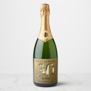 Etiquetas Para Vinos Espumosos Oro metálico de 30 años