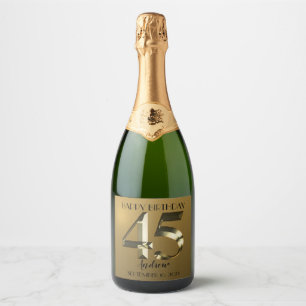 Etiquetas Para Vinos Espumosos Oro metálico de 45 años