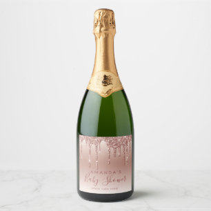 Etiquetas Para Vinos Espumosos Oro Rosado Goteante