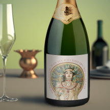 Oro Vintage Art Nouveau Mucha Sparkling Wabe