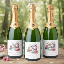 Etiquetas Para Vinos Espumosos Owl Woodland Boho Rustic Country Wedding