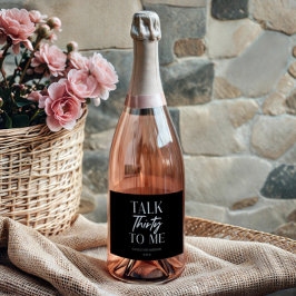 Etiquetas Para Vinos Espumosos Palabras negras mínimas 30 para mí Vino de cumplea