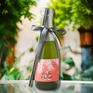 Etiquetas Para Vinos Espumosos Palmeras blancas costeras en Mini de Coral Vivo