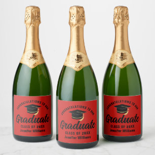 Etiquetas Para Vinos Espumosos Partido de Graduación de Personalizados de Graduad