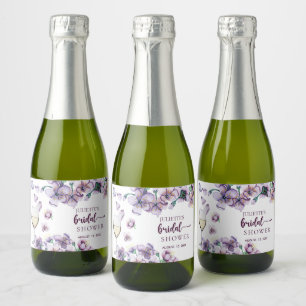 Etiquetas Para Vinos Espumosos Pastel Floral   Elegante Desayuno Nupcial con Aqua