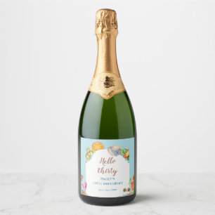 Etiquetas Para Vinos Espumosos Pastel Summer Birthday