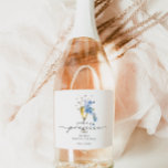 Etiquetas Para Vinos Espumosos Pearls & Prosecco Dusty Blue Bridal Shower Favor<br><div class="desc">Perlas y Prosecco Dusty Blue Bridal Shower Favor Sparkling Wine Label</div>