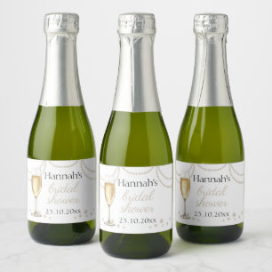 Etiquetas Para Vinos Espumosos Pearls Prosecco elegante Bridal Shower mini burbuj
